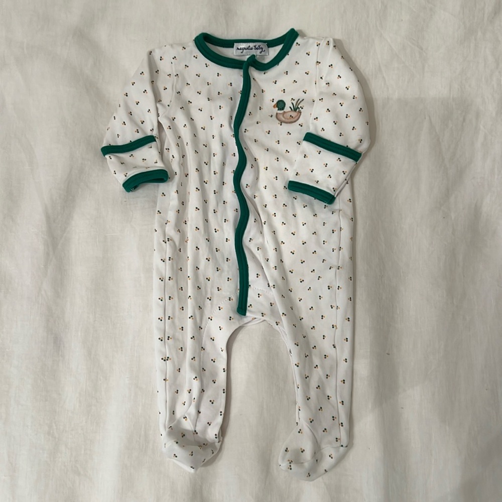 Magnolia Baby duck onesie newborn